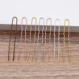 50pcs 75mm Wave U-shape Hair Forks Copper Hair Sticks Bun Hair Clip DIY Jewelry