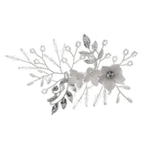 Silvery Leaf Crystal Hair Clip Wedding Head Jewelry Accessories