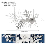 Silvery Leaf Crystal Hair Clip Wedding Head Jewelry Accessories