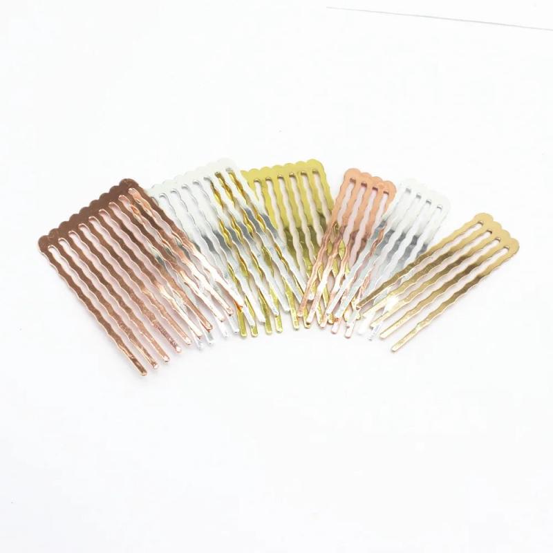 20 PCS 50mm Hair Combs Base 7 Colors 5/10/13 Teeth Copper Hair Com