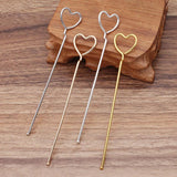 50pcs Heart Shape Alloy Hairpin Chinese Hair Sticks Bridal Hair Fork