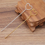 50pcs Heart Shape Alloy Hairpin Chinese Hair Sticks Bridal Hair Fork