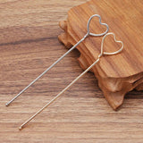 50pcs Heart Shape Alloy Hairpin Chinese Hair Sticks Bridal Hair Fork