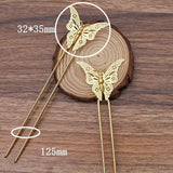 5 pcs Chinese Hairpins Hair Sticks Filigree Butterfly Hair Forks