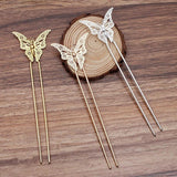 5 pcs Chinese Hairpins Hair Sticks Filigree Butterfly Hair Forks