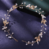 Leaf Silver Hair Vines Crystal Headbands
