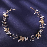 Leaf Silver Hair Vines Crystal Headbands