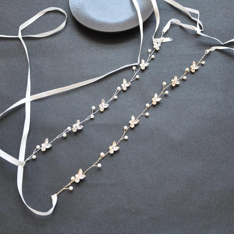 Bridal Pearl Headband Crystal Tiara Hair Ornament