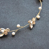 Bridal Pearl Headband Crystal Tiara Hair Ornament