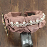 Baroque Vintage Rhinestone Pearl Bee Wide Headband