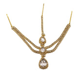 Crystal Water Drop Pendant Head Chain Bridal Wedding Rhinestone Hair Chain