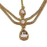 Crystal Water Drop Pendant Head Chain Bridal Wedding Rhinestone Hair Chain