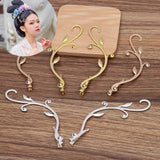 4 Pcs 125mm Copper Flower Hair Clips Metal Hair Claw Barrettes DIY Accessories
