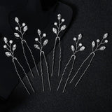 6pcs Silvery/Golden Crystal Gair Pins Wedding Hair Jewelry Accessories Pearl