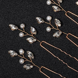 6pcs Silvery/Golden Crystal Gair Pins Wedding Hair Jewelry Accessories Pearl