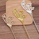 10 Pcs 41*65mm Flower Hair Sticks Bridal Headwear DIY Accessories For Women