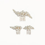 3PCS Pearl Hair Combs Bridal Ornament Tiara