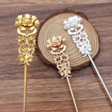 10 Pcs Copper Flower Hair Forks Hair Sticks DIY Bridal Wedding Jewelry