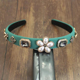 Vintage Rhinestone Pearl Flower Headdress Tiara Headpiece for Wedding