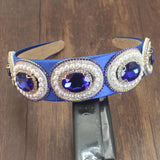 Bohemia Baroque Green Crystal Headband Wedding Hair Accessory