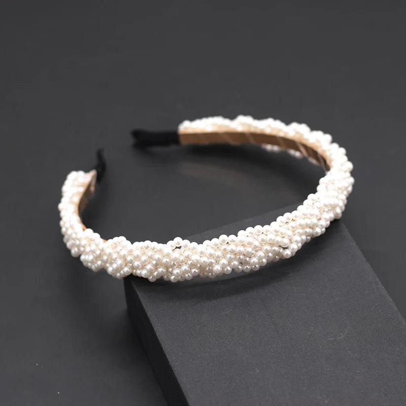 Braided Pearl Headband Women Hair Accessory