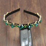 Green Pink Gem Baroque Headband Women's Crown
