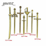 Antique Knight Sword Charms for Jewelry Making DIY Necklace Pendant