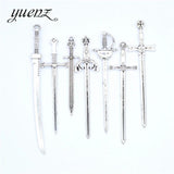 Antique Knight Sword Charms for Jewelry Making DIY Necklace Pendant
