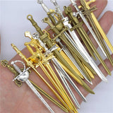 Antique Knight Sword Charms for Jewelry Making DIY Necklace Pendant