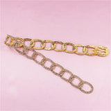 Rhinestone Braided Hair Extension Chain Clip Hair Comb for Women