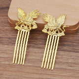 10Pcs Copper Filigree Hair Combs Inserted Comb Hair Accessories 5 Teeth