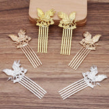 10Pcs Copper Filigree Hair Combs Inserted Comb Hair Accessories 5 Teeth