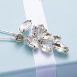 3PCS Silvery Crystal Bridal Hair Pins Flower Jewelry Accessories
