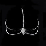 Bohemian Rhinestone Bridal Headband Chain Wedding Crystal Teardrop Band