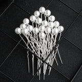 20PCS Pearl Hair Pins Bridal Hair Jewelry Silver Head Decoration