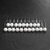 20PCS Pearl Hair Pins Bridal Hair Jewelry Silver Head Decoration