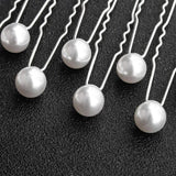 20PCS Pearl Hair Pins Bridal Hair Jewelry Silver Head Decoration