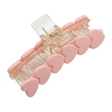 Colorful Heart Hair Clips for Women Plastic Gripper Hair Claws Barrette