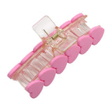 Colorful Heart Hair Clips for Women Plastic Gripper Hair Claws Barrette