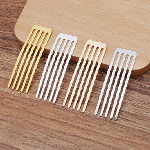 100 Pcs Metal Hair Comb Clips Hairwear Making Materials Women