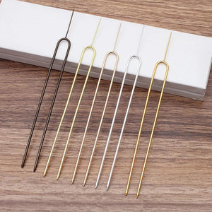 10pcs 130mm Hairpin Blank Metal Hair Fork DIY Hairwear Hair Accessories