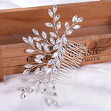 Silver Crystal Hair Comb Wedding Ornament Full Rhinestone Hair Jewelry