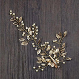 Vintage Golden Leaf Wedding Hair Clip Headband Comb Crystal Bridal Headpiece