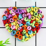 100-500pcs 7x4mm Letter Acrylic Beads for DIY Jewelry Making