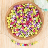 100-500pcs 7x4mm Letter Acrylic Beads for DIY Jewelry Making
