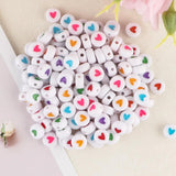 100-500pcs 7x4mm Letter Acrylic Beads for DIY Jewelry Making