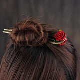 Chinese Wind Lapis Flowers Hairpin, Chalcedony Hair Accessories