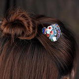 Chinese Wind Lapis Flowers Hairpin, Chalcedony Hair Accessories