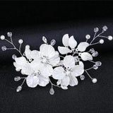Bridal Shell Petals Pearl Crystal Headpiece Hairpin