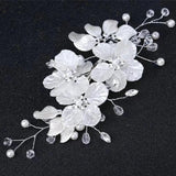 Bridal Shell Petals Pearl Crystal Headpiece Hairpin